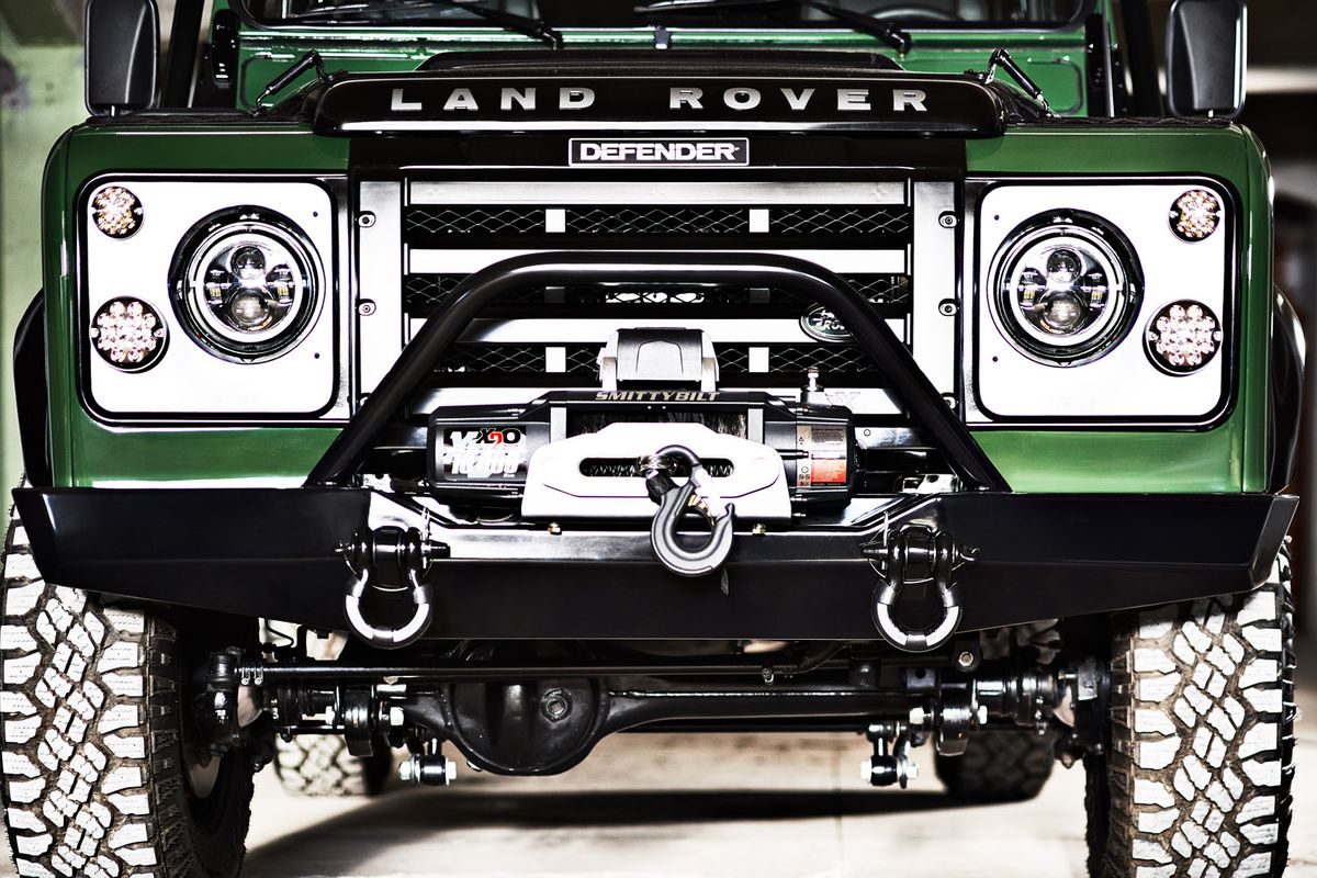 Tow Hook and Grill of Landrover Defender