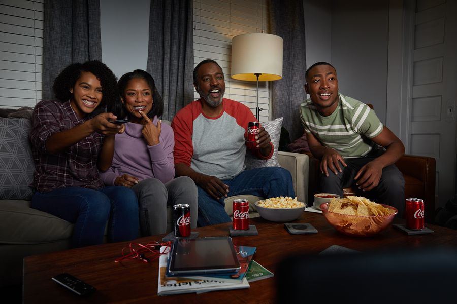 Family on Couch for Coca Cola